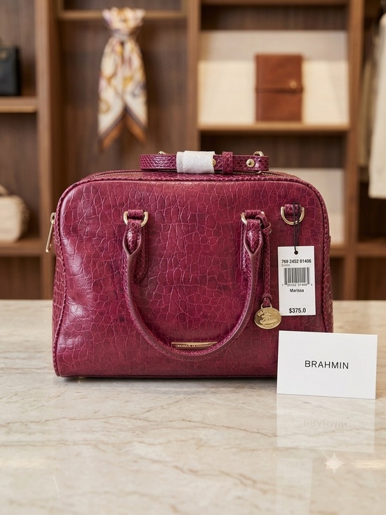 Brahmin Handbags - New with tags Brahmin Marissa Leather Satchel in Berry